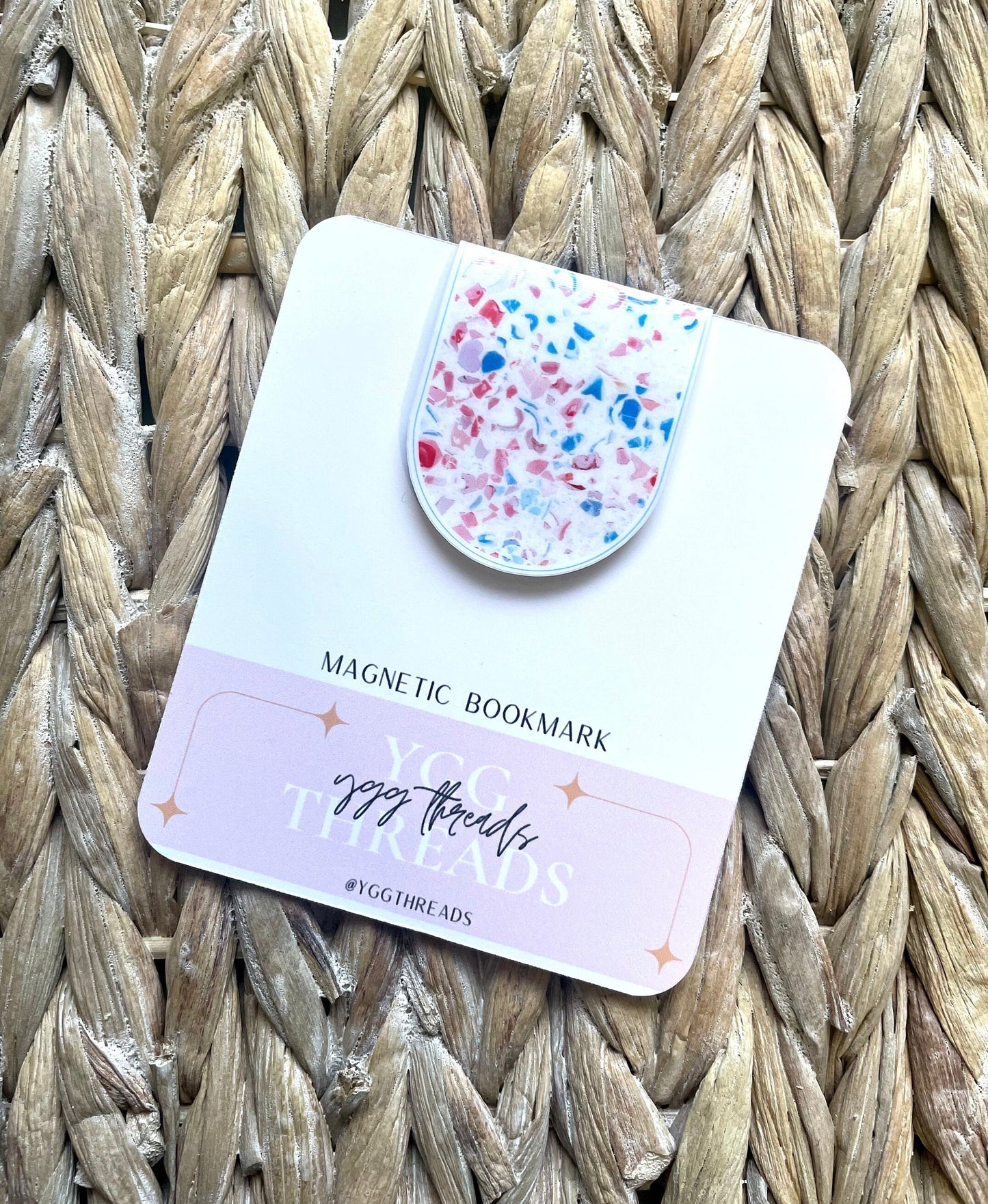 Cotton Candy Terrazzo Magnetic Bookmark