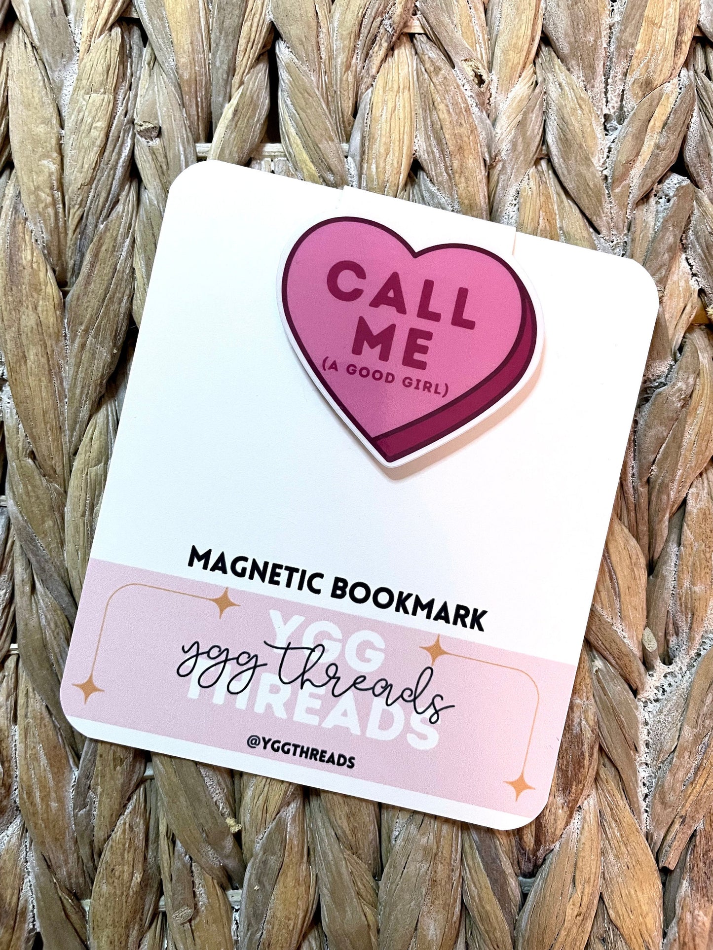 Call Me (A Good Girl) Candy Heart Magnetic Bookmark