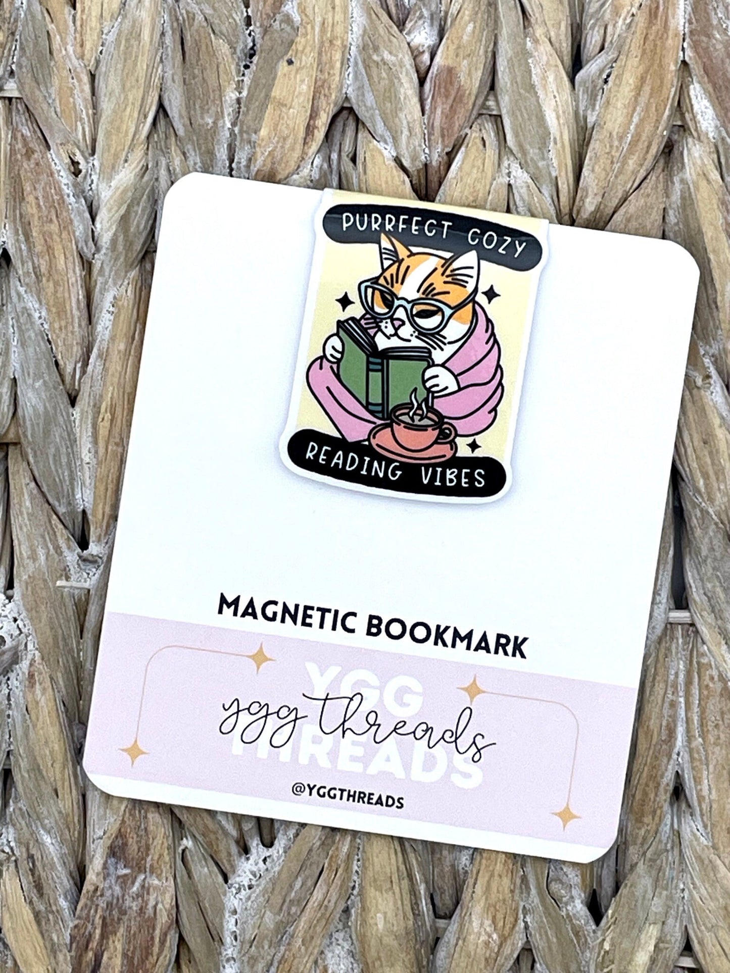 Purrfect Cozy Reading Vibes Magnetic Bookmark