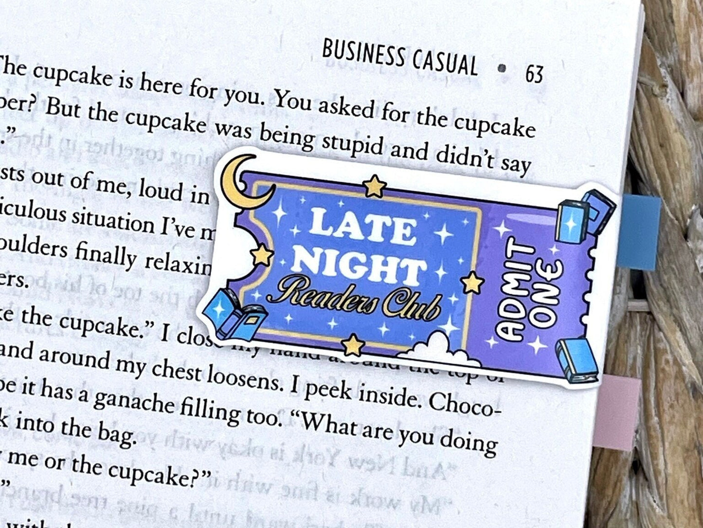 Late Night Readers Club Ticket Magnetic Bookmark