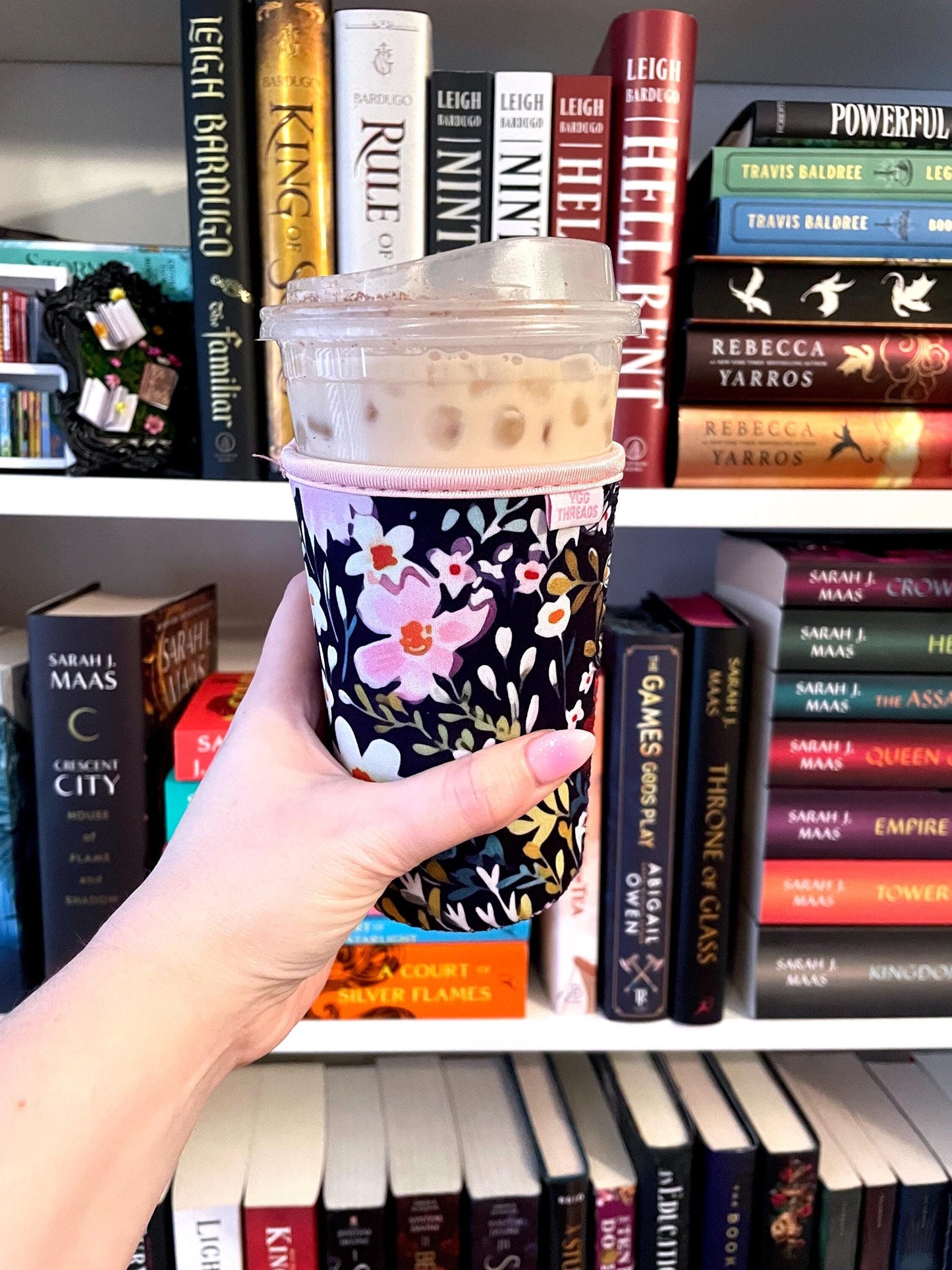 Navy Floral Drink Sleeve