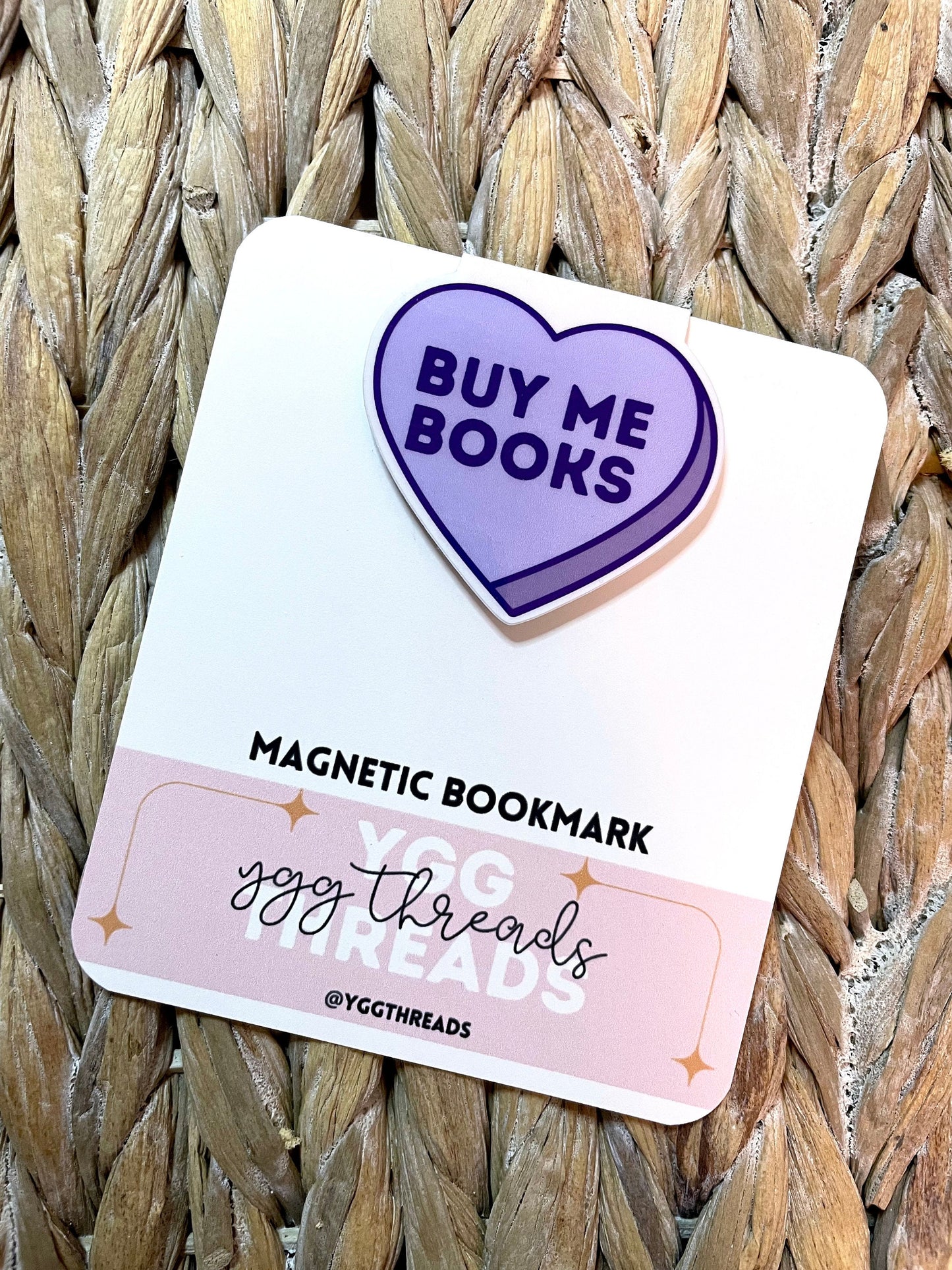 Buy Me Books Candy Heart Magnetic Bookmark