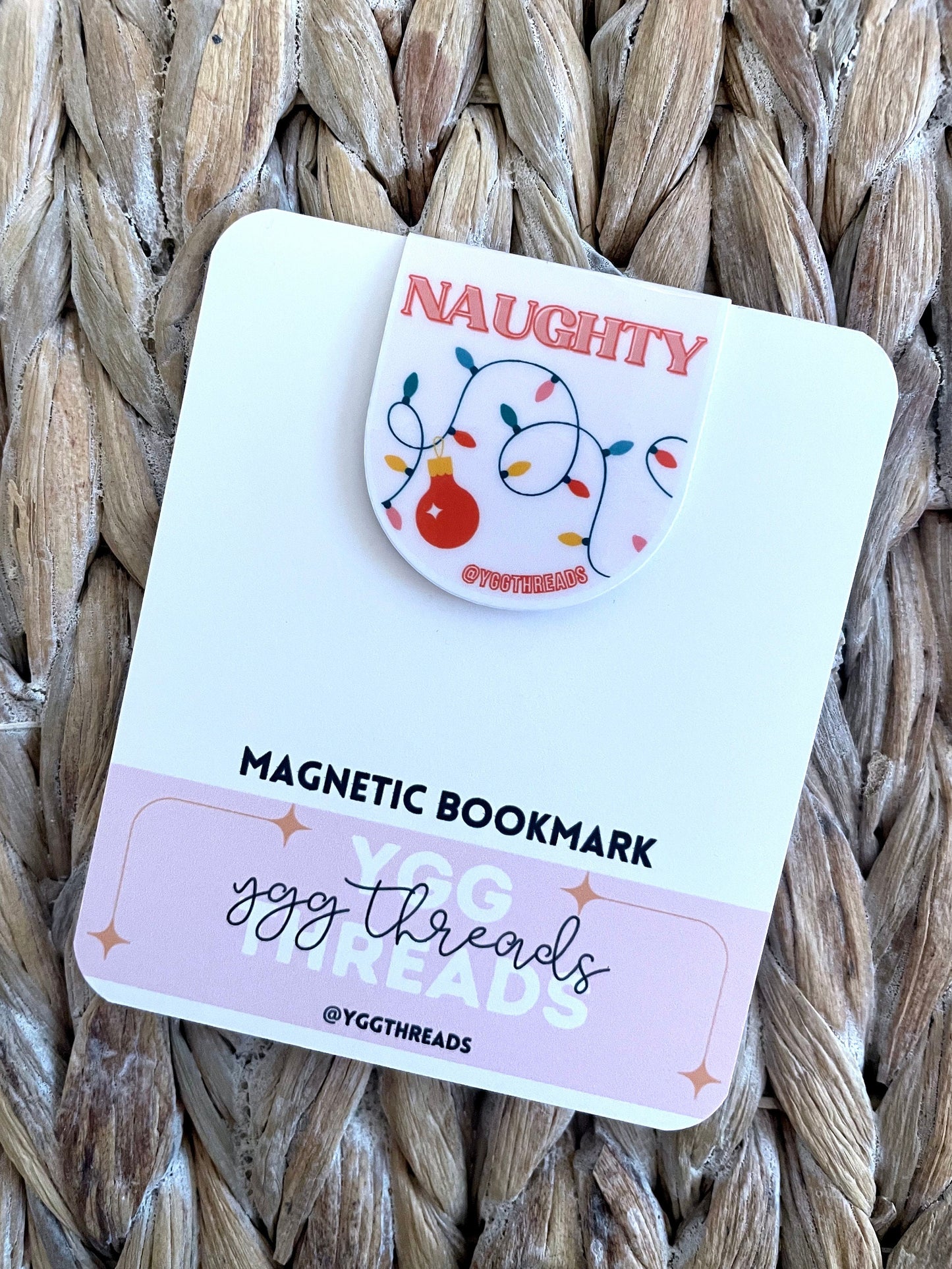 Reversible Naughty & Nice Christmas Magnetic Bookmark