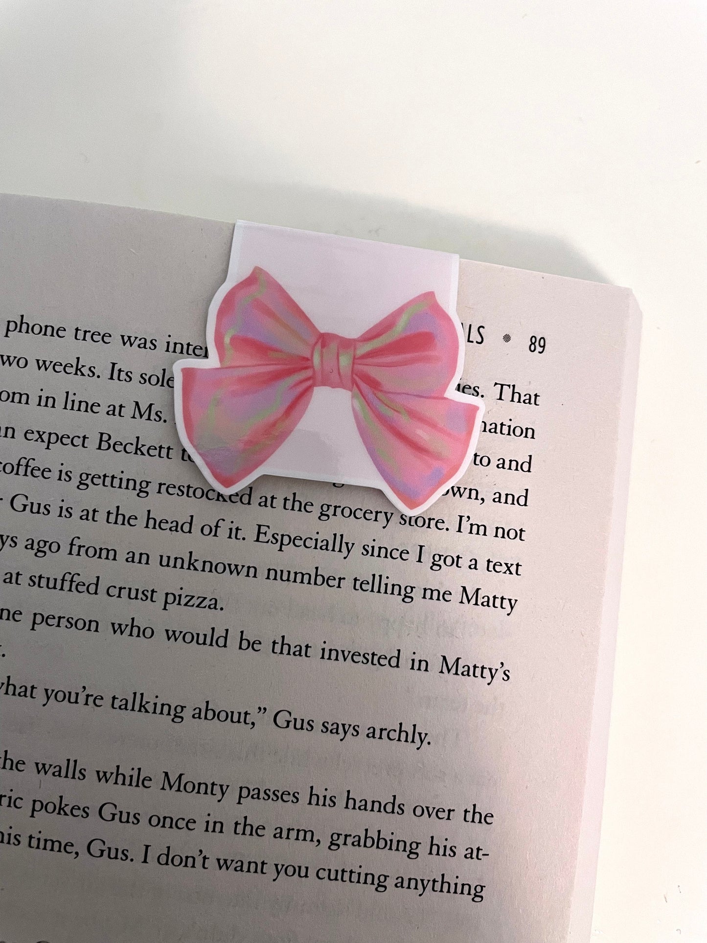Pink Bow Magnetic Bookmark