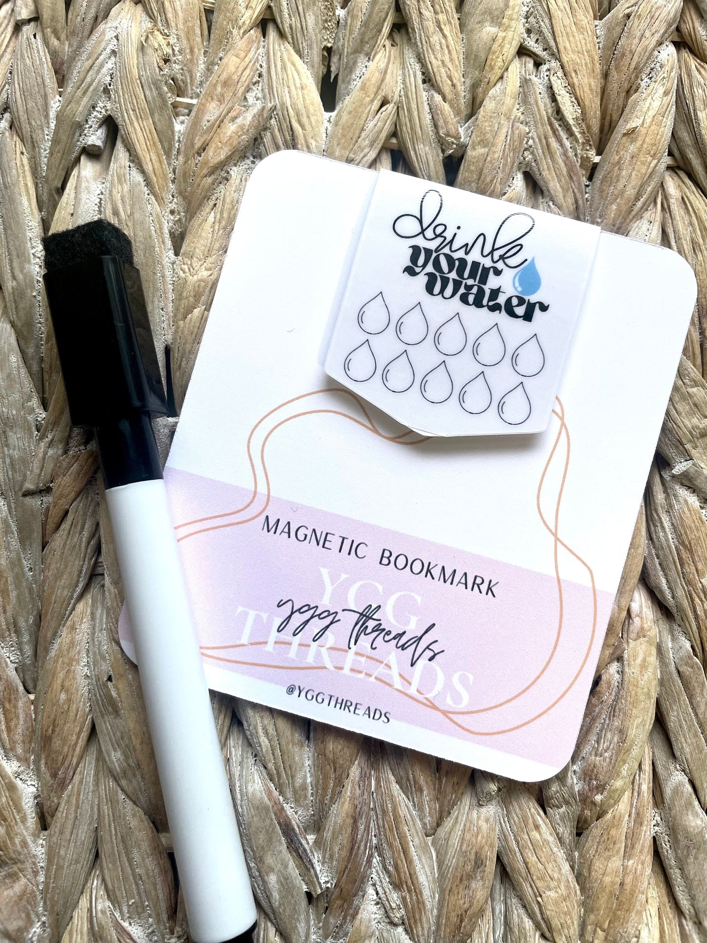 Drink Your Water Habit Hydration Tracker Magnetic Bookmark