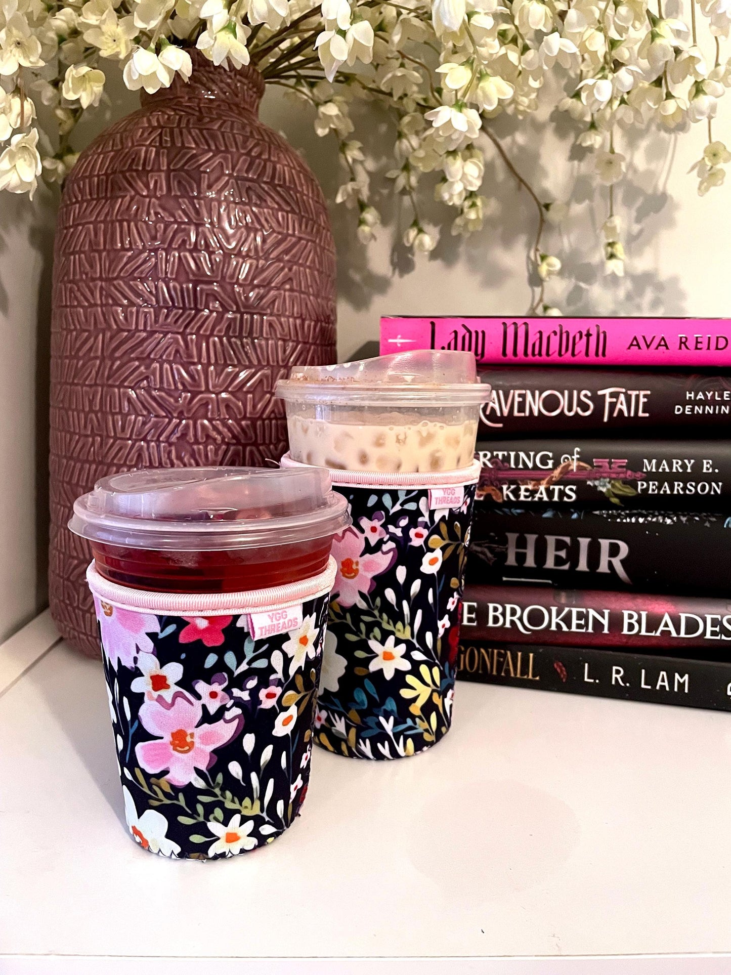 Navy Floral Drink Sleeve