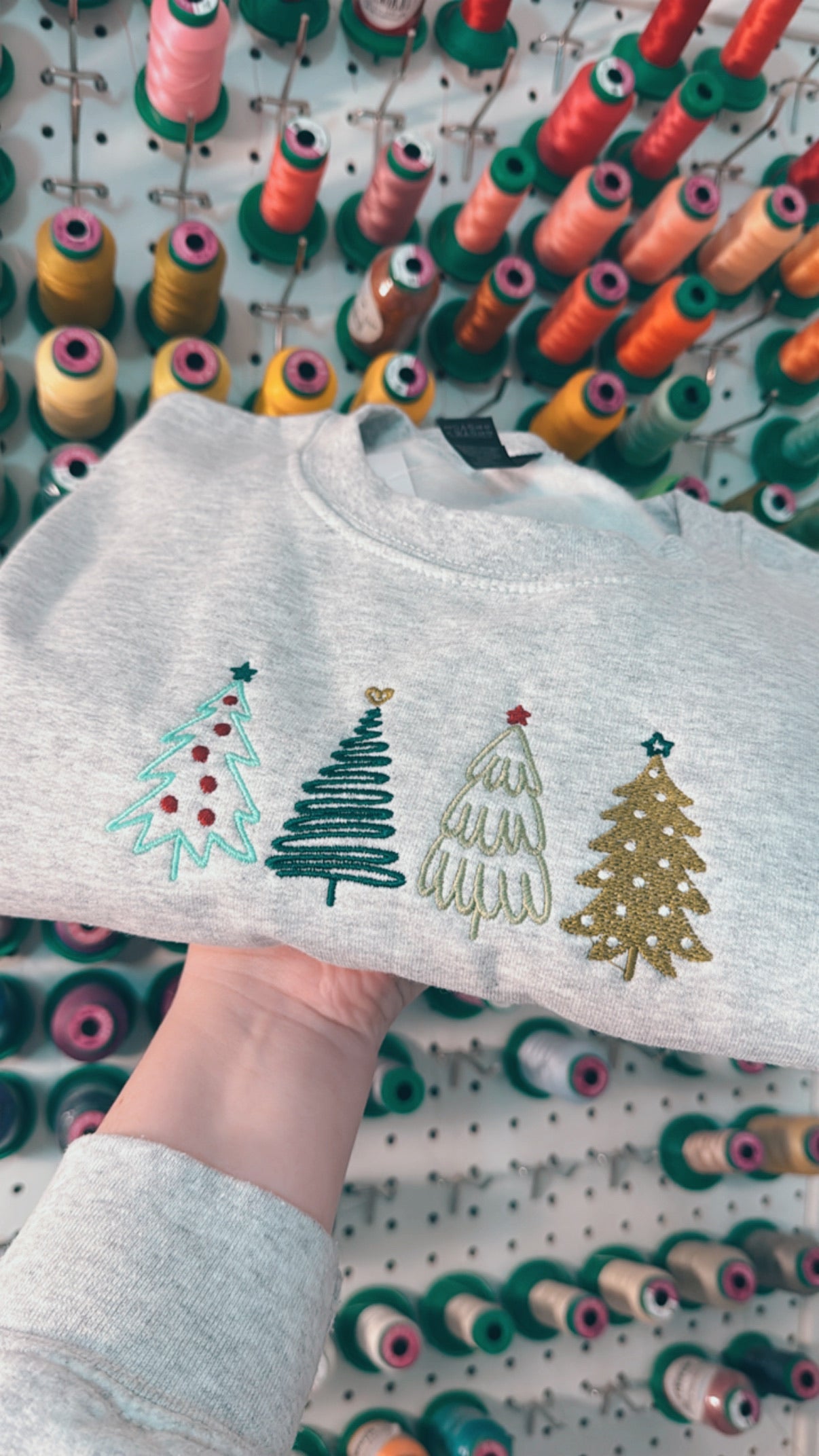 Christmas Trees Sweatshirt (Mint) *RTS*
