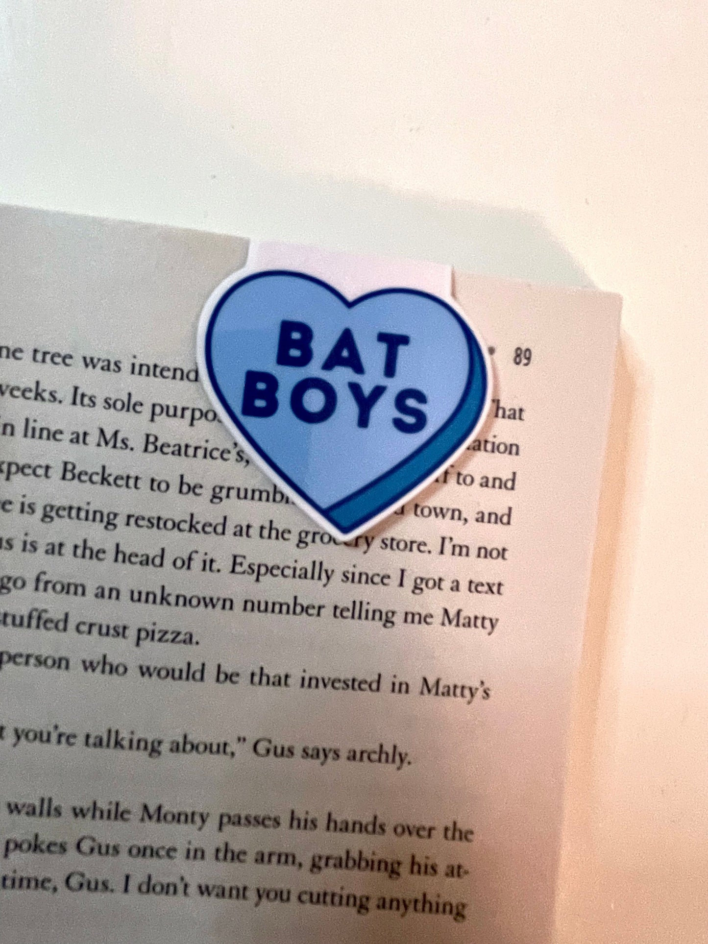Bat Boys Candy Heart Magnetic Bookmark