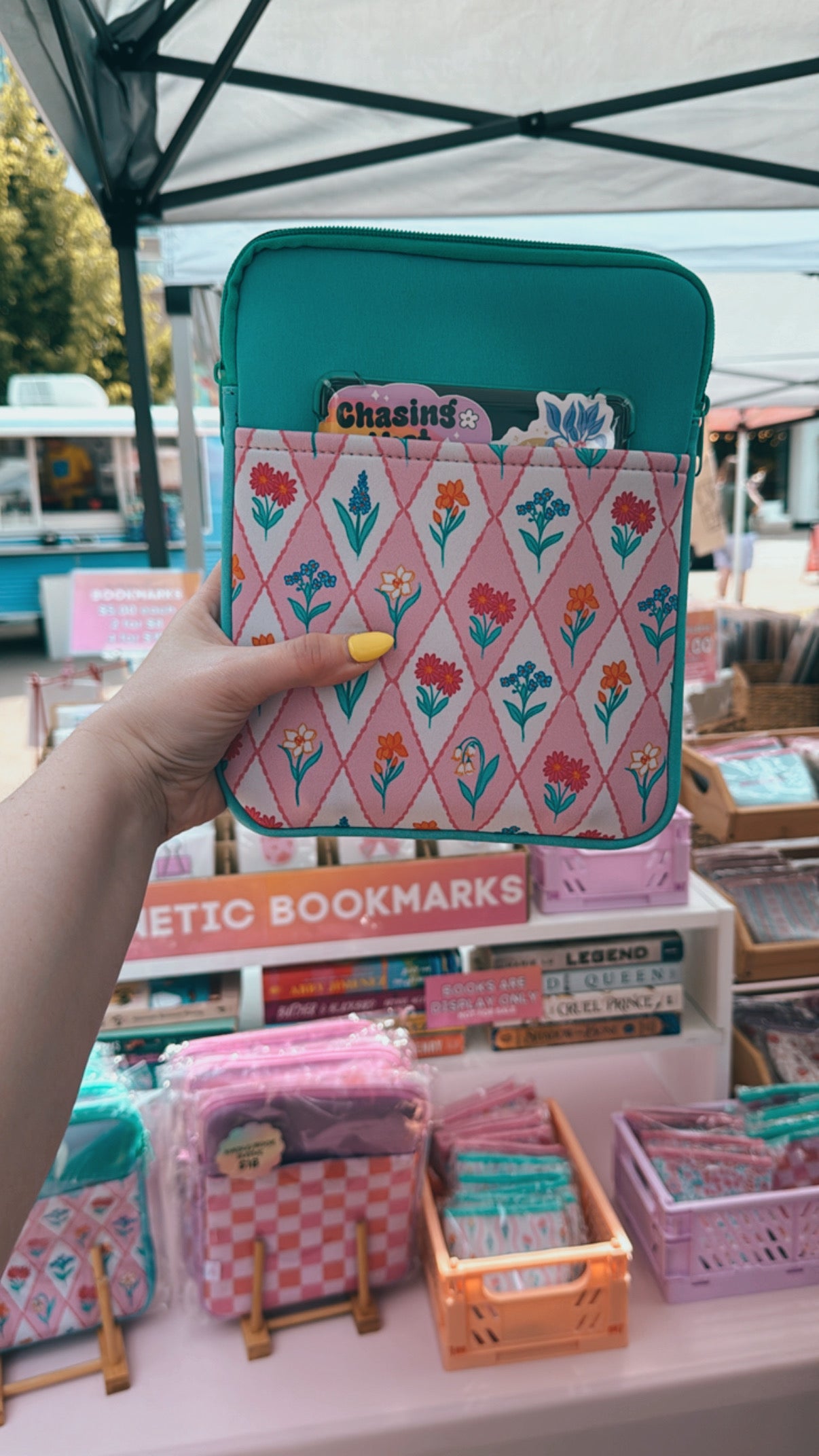 Floral Zipper Book and Kindle/E-Reader Sleeve