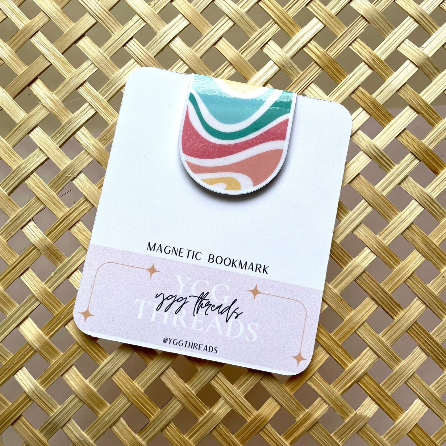 Summer Wavy Rainbow Magnetic Bookmark