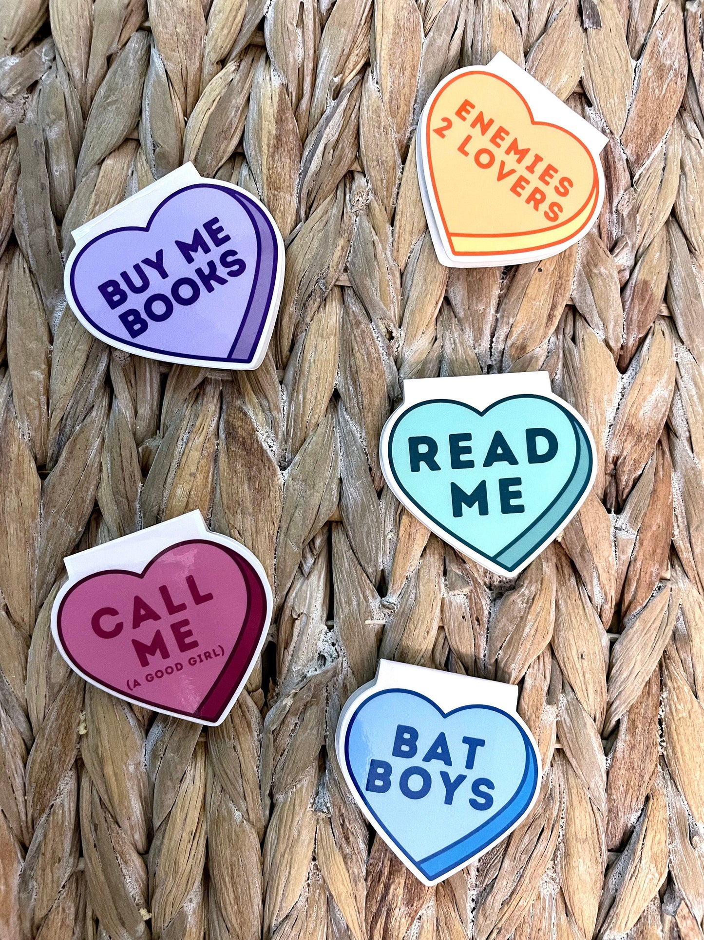 Bat Boys Candy Heart Magnetic Bookmark