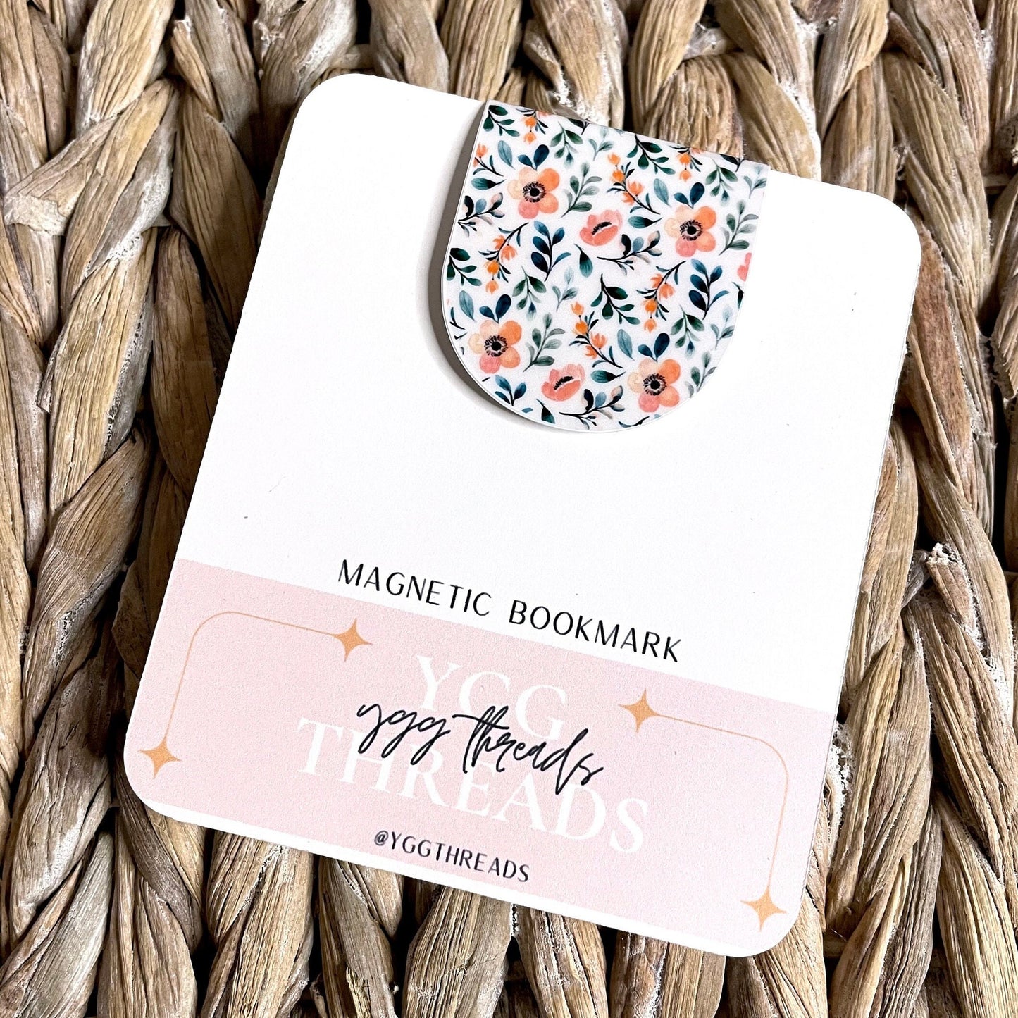 Summer Floral Pattern Magnetic Bookmark