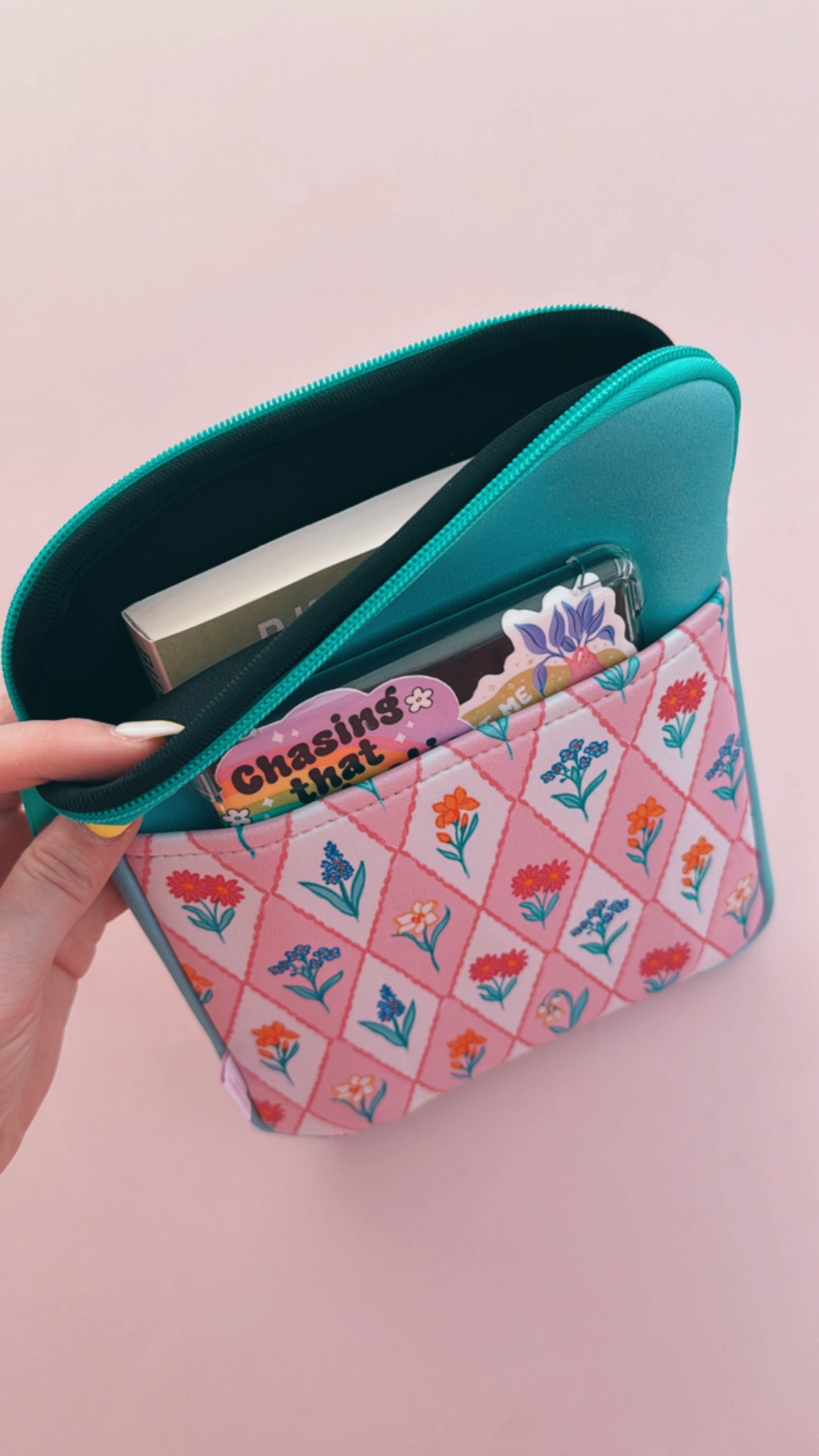 Floral Zipper Book and Kindle/E-Reader Sleeve