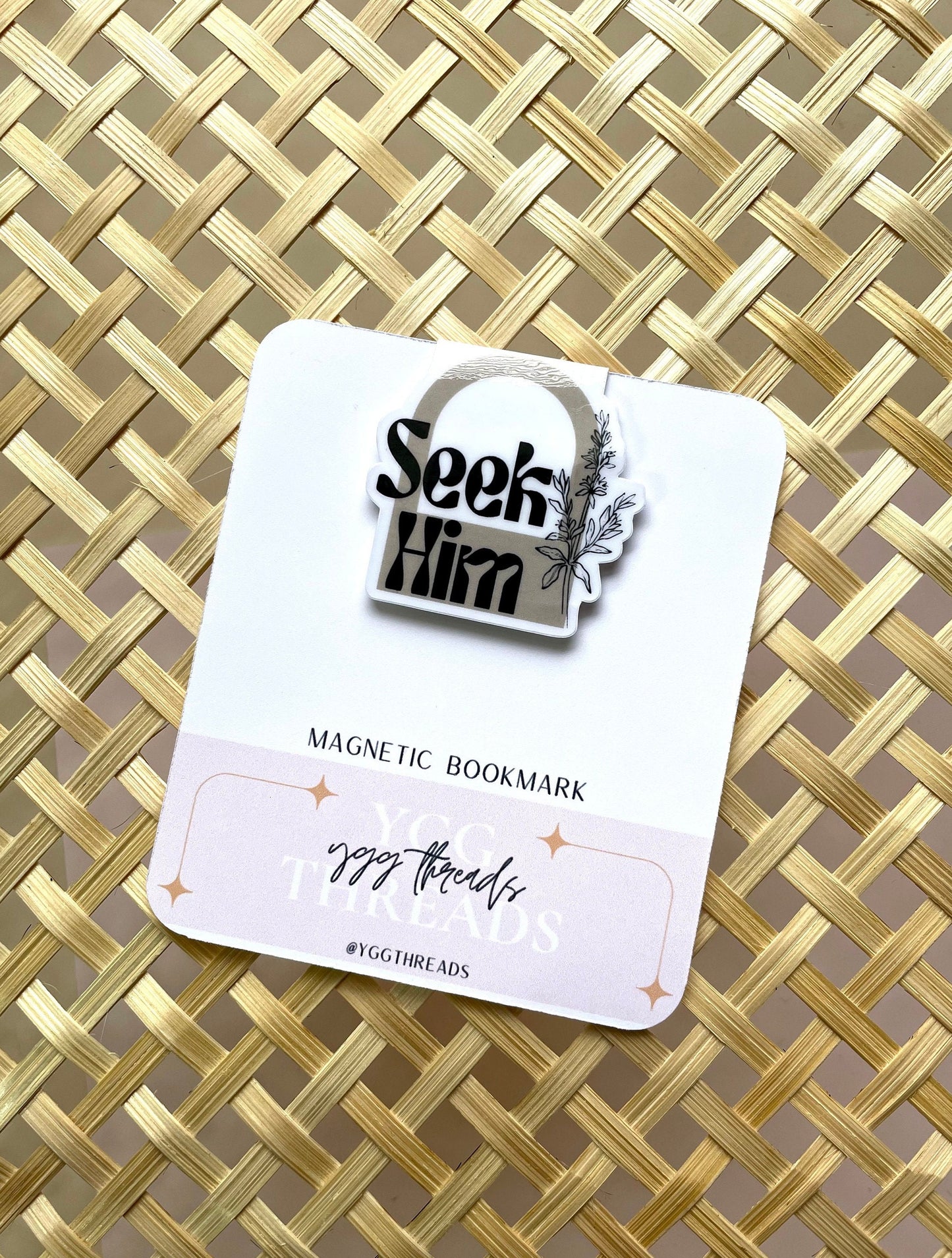 Seek Him Hyssop Flower Magnetic Bookmark