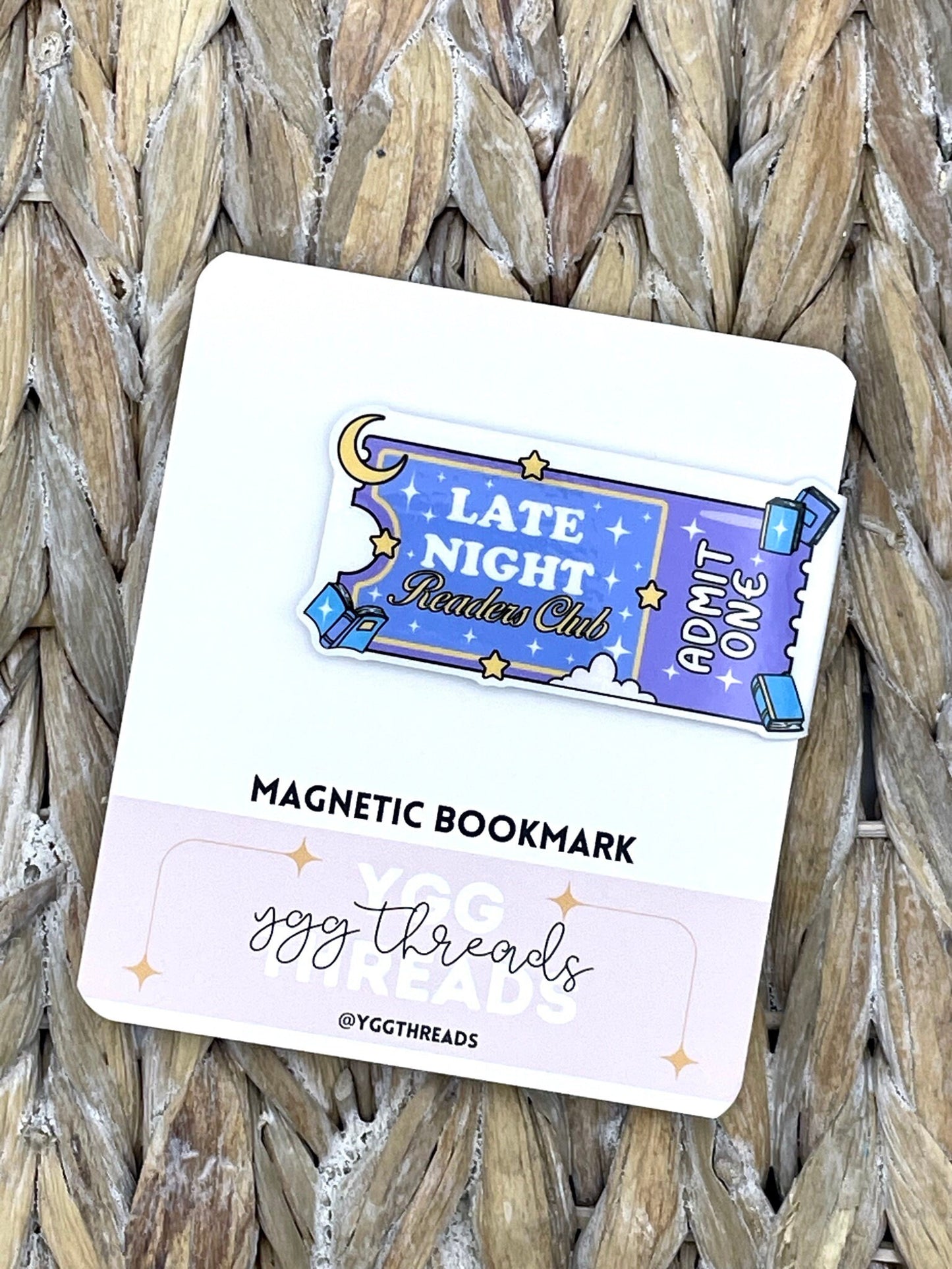 Late Night Readers Club Ticket Magnetic Bookmark