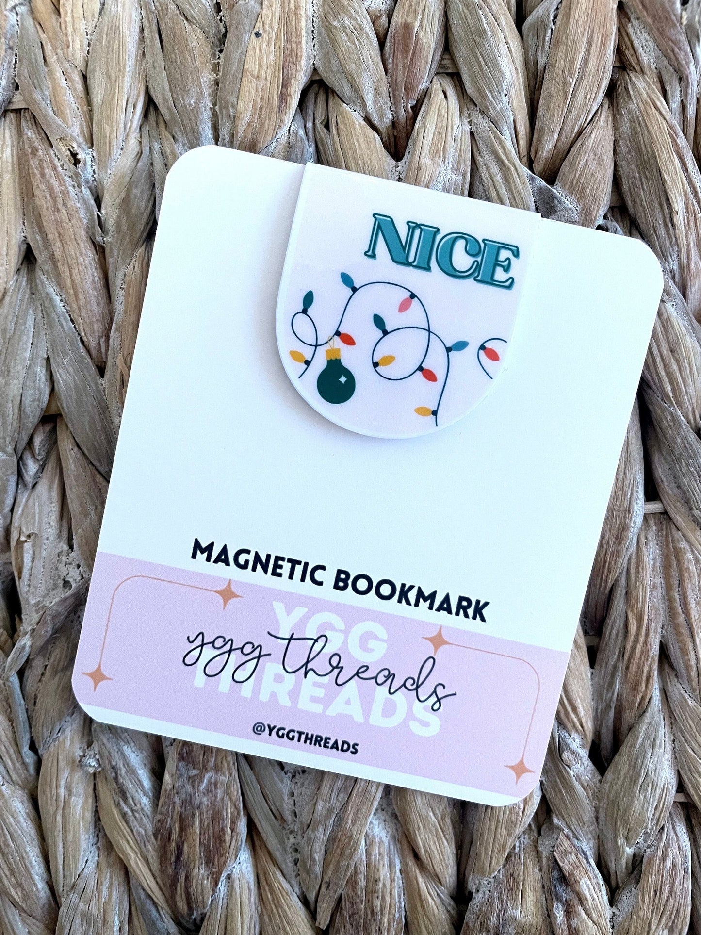 Reversible Naughty & Nice Christmas Magnetic Bookmark