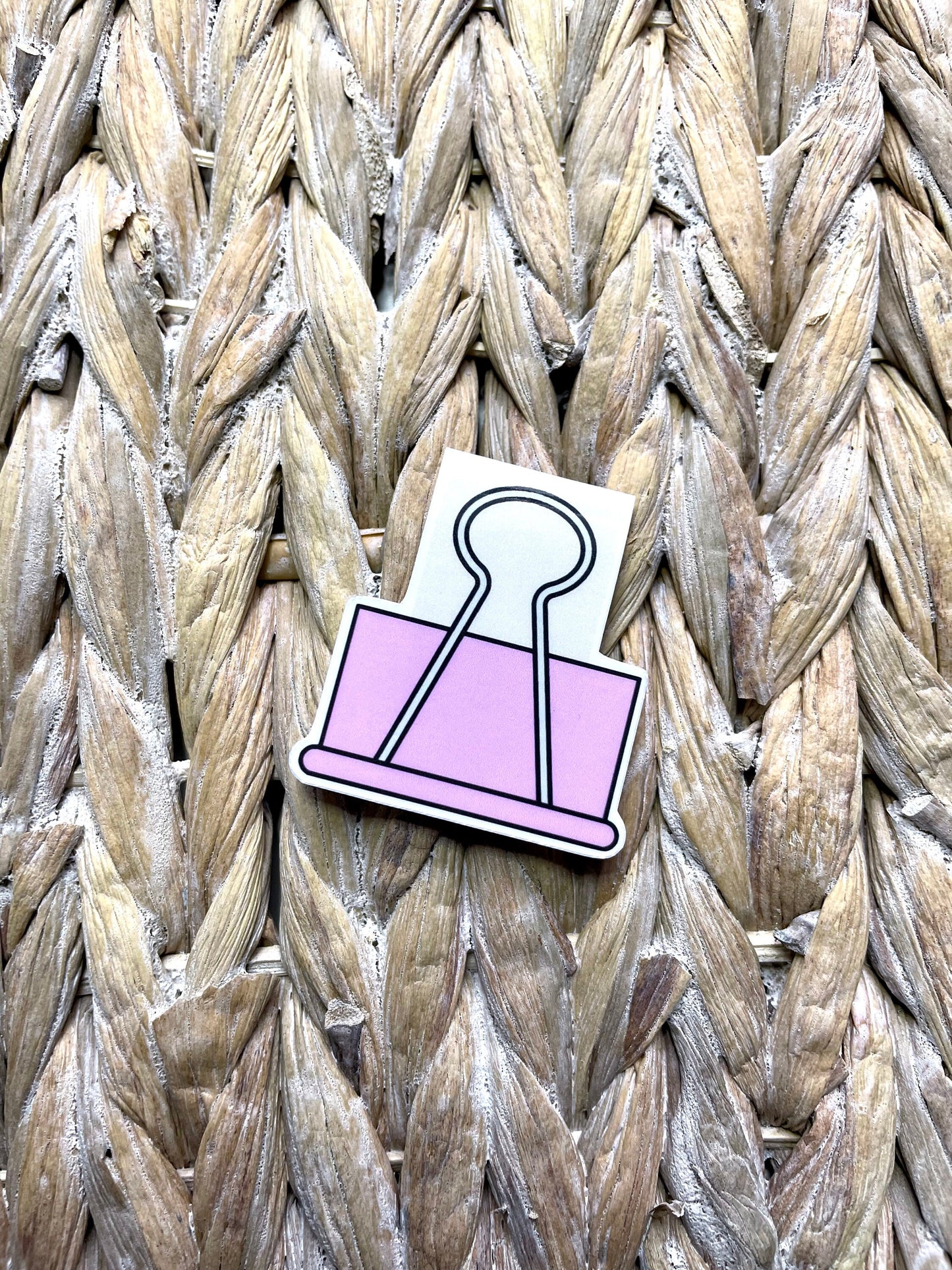 Pink Purple Binder Clip Magnetic Bookmark