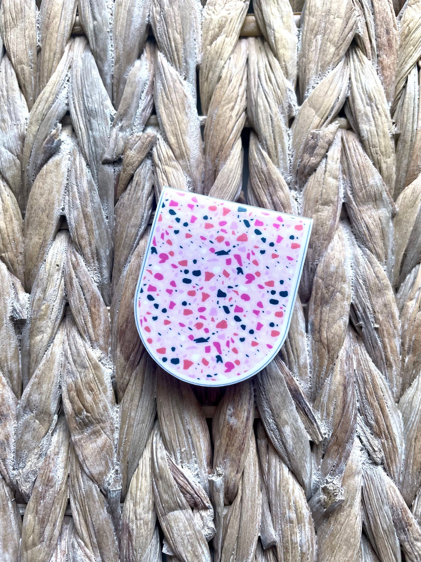 Pink Terrazzo Magnetic Bookmark