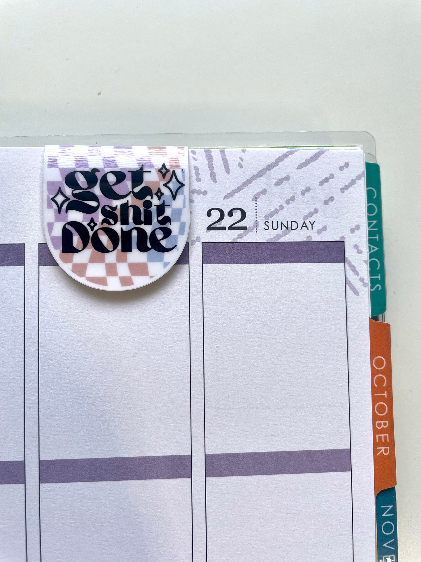 Get Shit Done Groovy Checkered Magnetic Bookmark