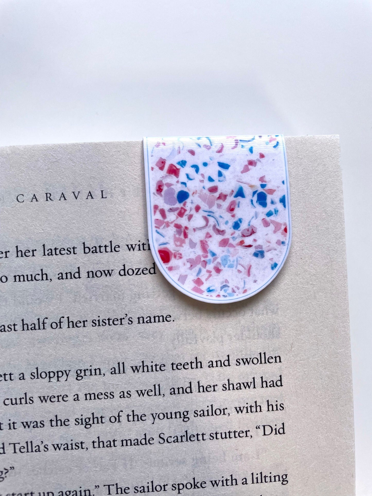 Cotton Candy Terrazzo Magnetic Bookmark