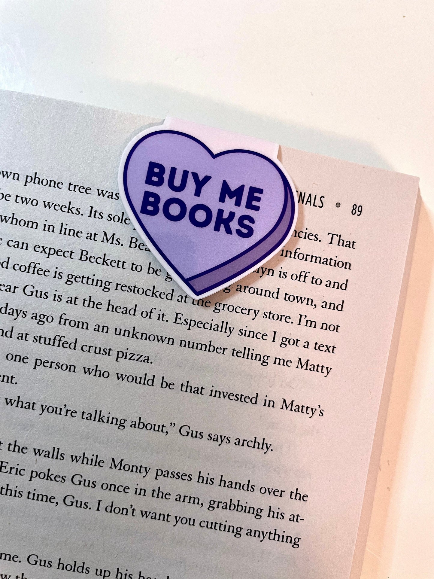Buy Me Books Candy Heart Magnetic Bookmark