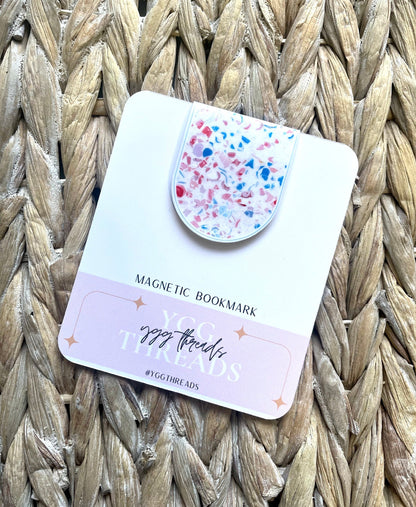 Cotton Candy Terrazzo Magnetic Bookmark