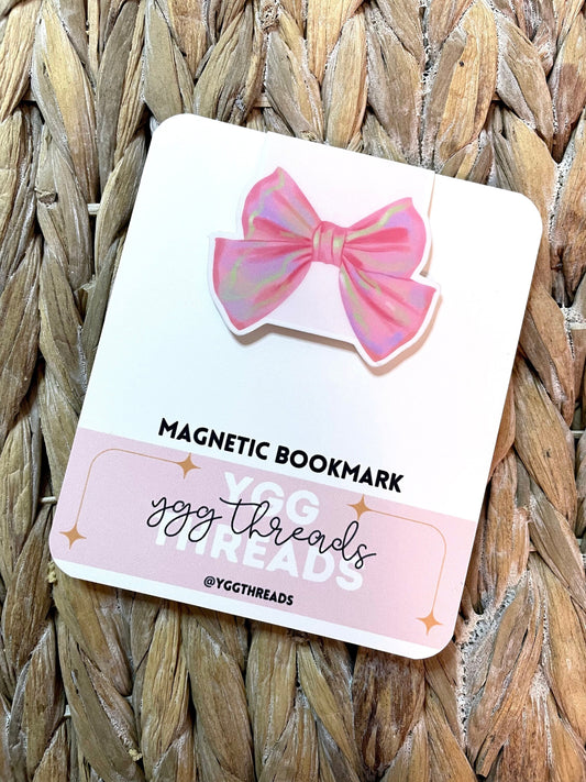 Pink Bow Magnetic Bookmark