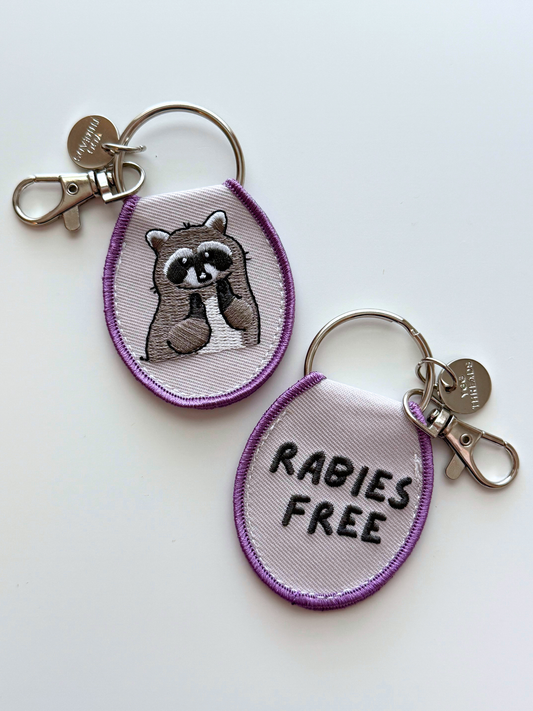 Rabies Free Raccoon Keychain/ Bag Charm