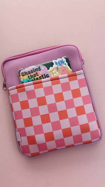 Checker Zipper Book and Kindle/E-Reader Sleeve