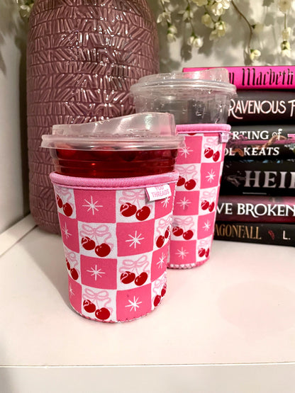 Cherry Bow Coquette Girlie Drink Sleeve