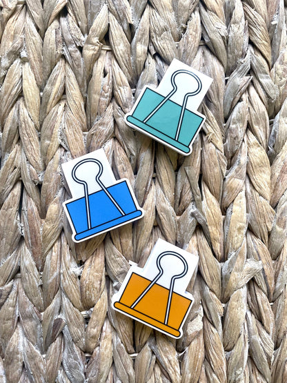 Green Binder Clip Magnetic Bookmark