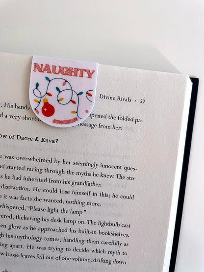 Reversible Naughty & Nice Christmas Magnetic Bookmark