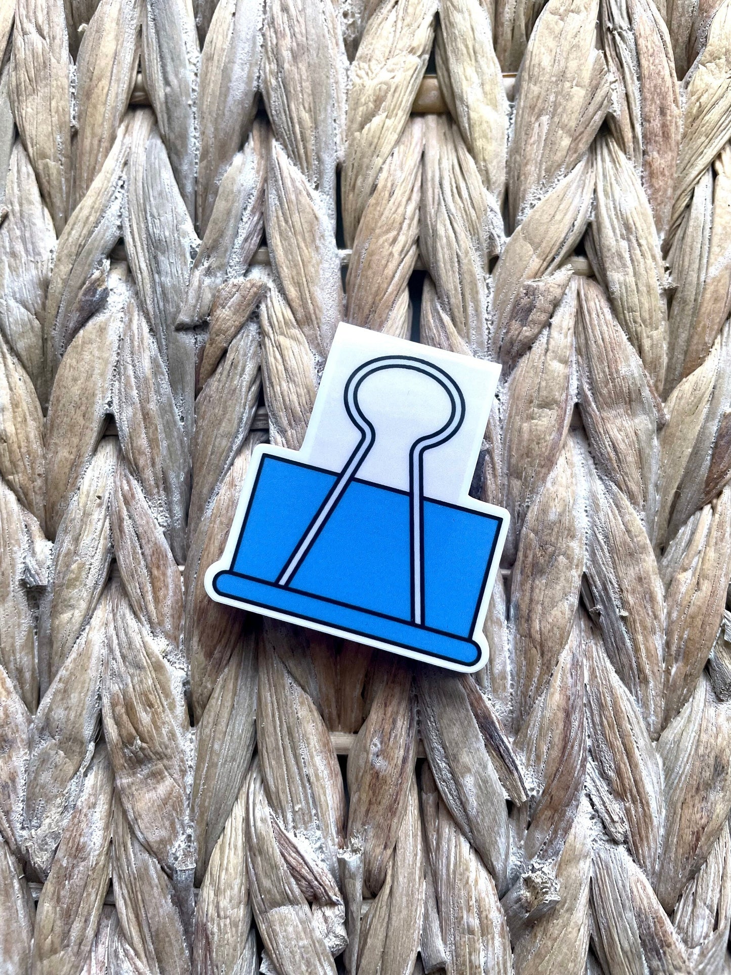 Blue Binder Clip Magnetic Bookmark