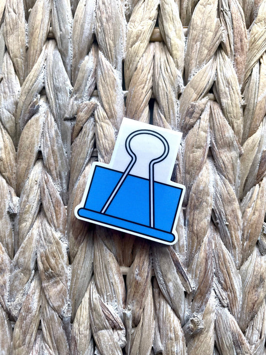 Blue Binder Clip Magnetic Bookmark