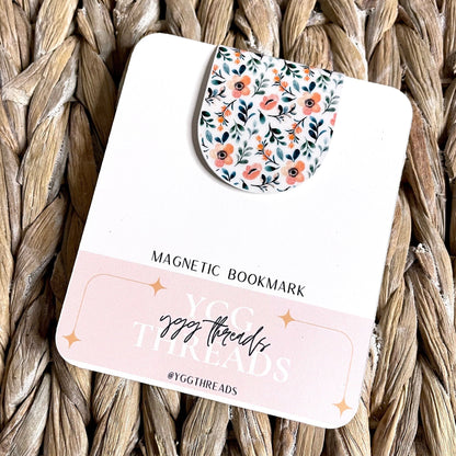 Summer Floral Pattern Magnetic Bookmark