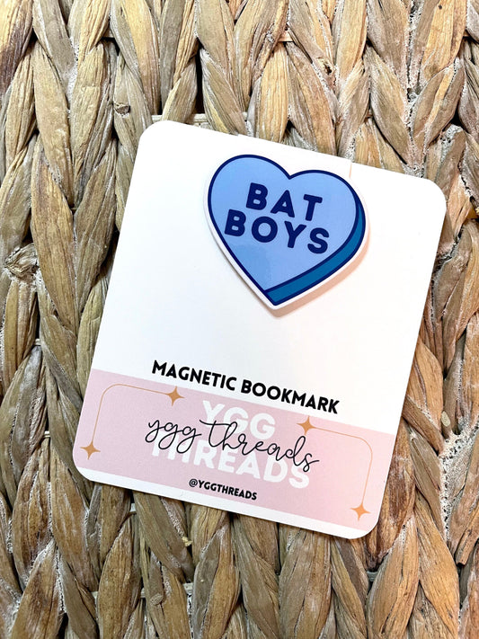 Bat Boys Candy Heart Magnetic Bookmark