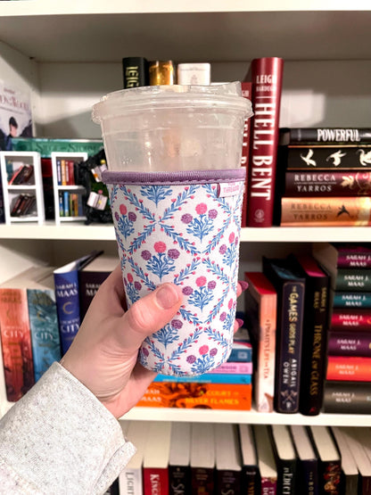 White Floral Trellis Drink Sleeve