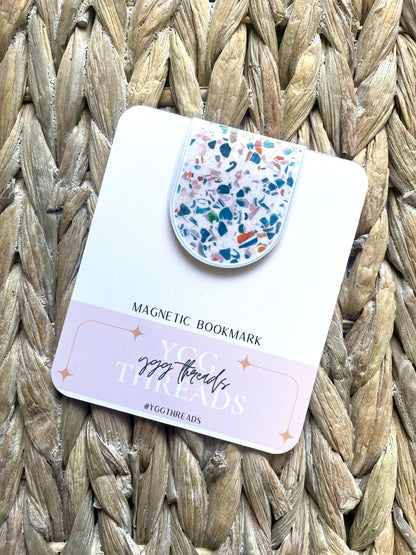 Earthy Terrazzo Magnetic Bookmark