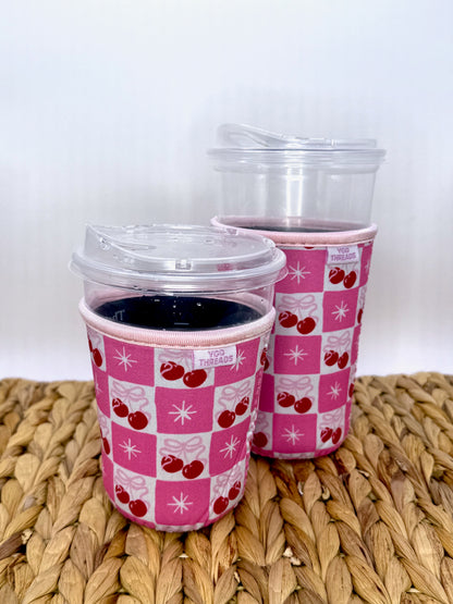 Cherry Bow Coquette Girlie Drink Sleeve