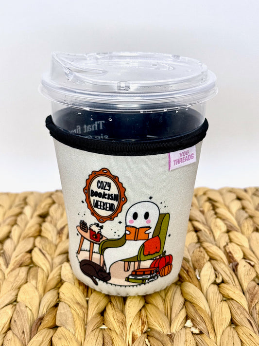 Cozy Bookish Ghost Drink Sleeve