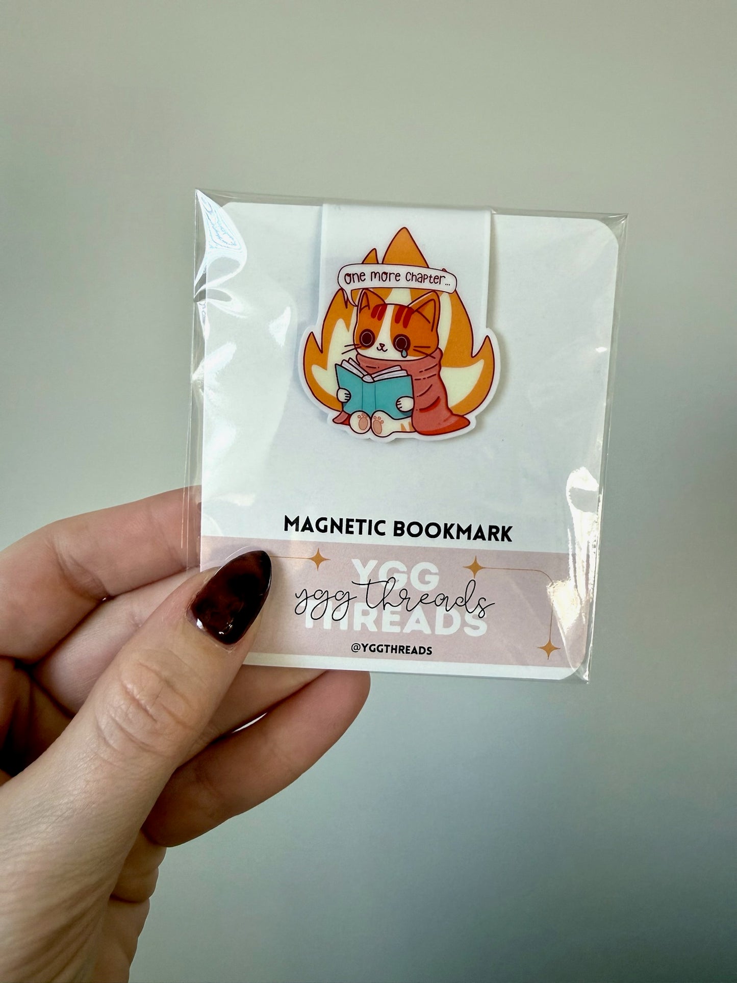 One More Chapter Fire Cat Magnetic Bookmark