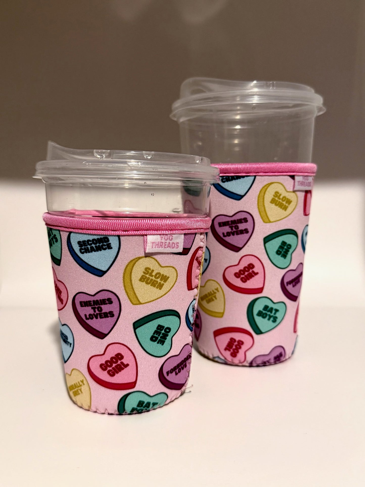 Candy Hearts Book Tropes Drink Sleeve