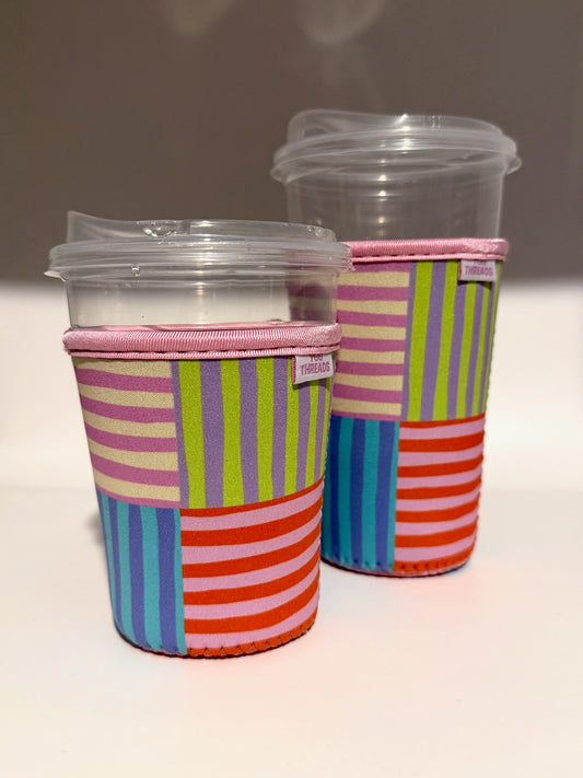 Stripe Patchwork Quilt Drink Sleeve