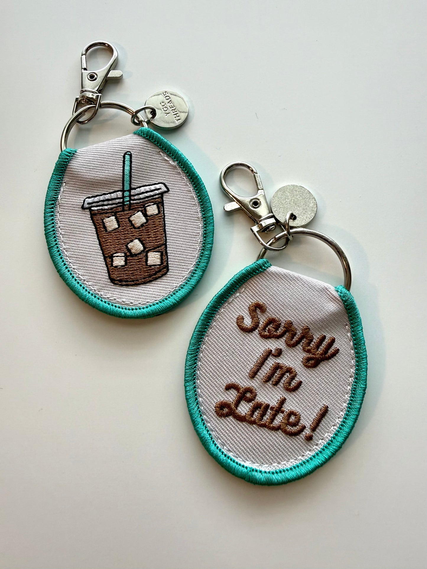 Sorry I'm Late Iced Coffee Keychain/ Bag Charm