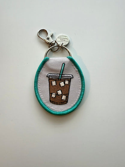 Sorry I'm Late Iced Coffee Keychain/ Bag Charm