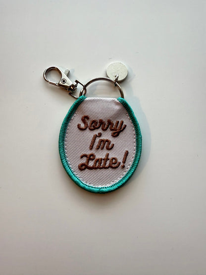 Sorry I'm Late Iced Coffee Keychain/ Bag Charm