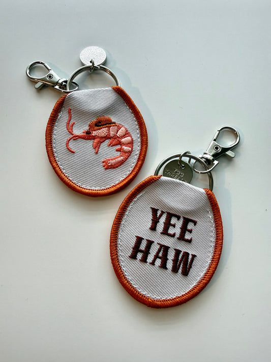 Yee Haw Cowboy Shrimp Keychain/ Bag Charm