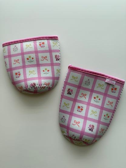 Pink Floral Gingham Drink Sleeve