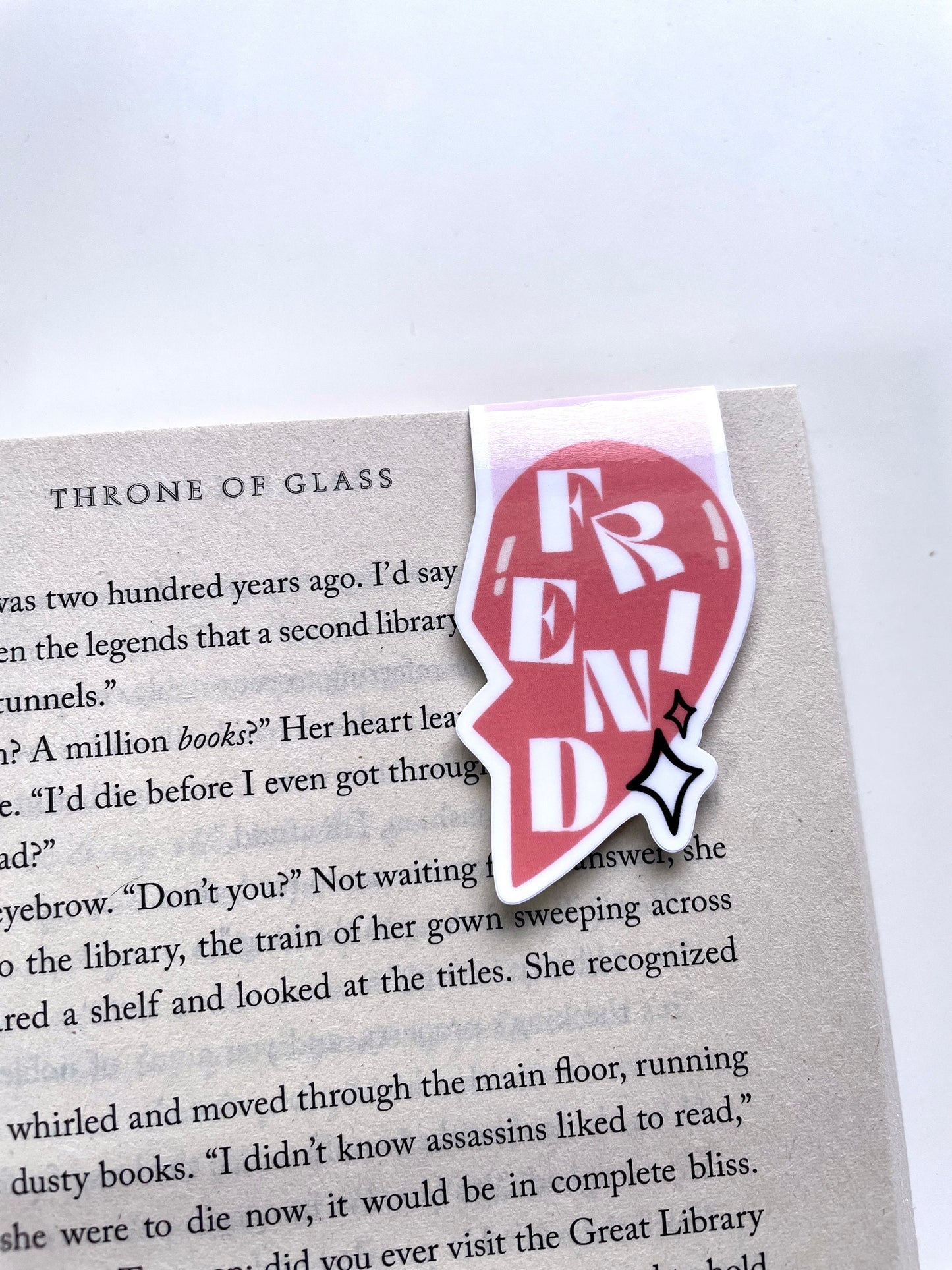 Book Friend Friendship Heart Necklace Magnetic Bookmark