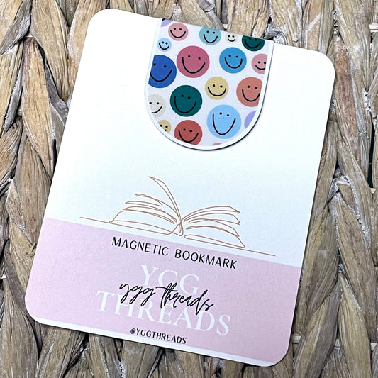 Happy Face Doodle Magnetic Bookmark